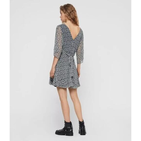 AllSaints Ivey Scatter Dress Grey Size 4 - Picture 5 of 11
